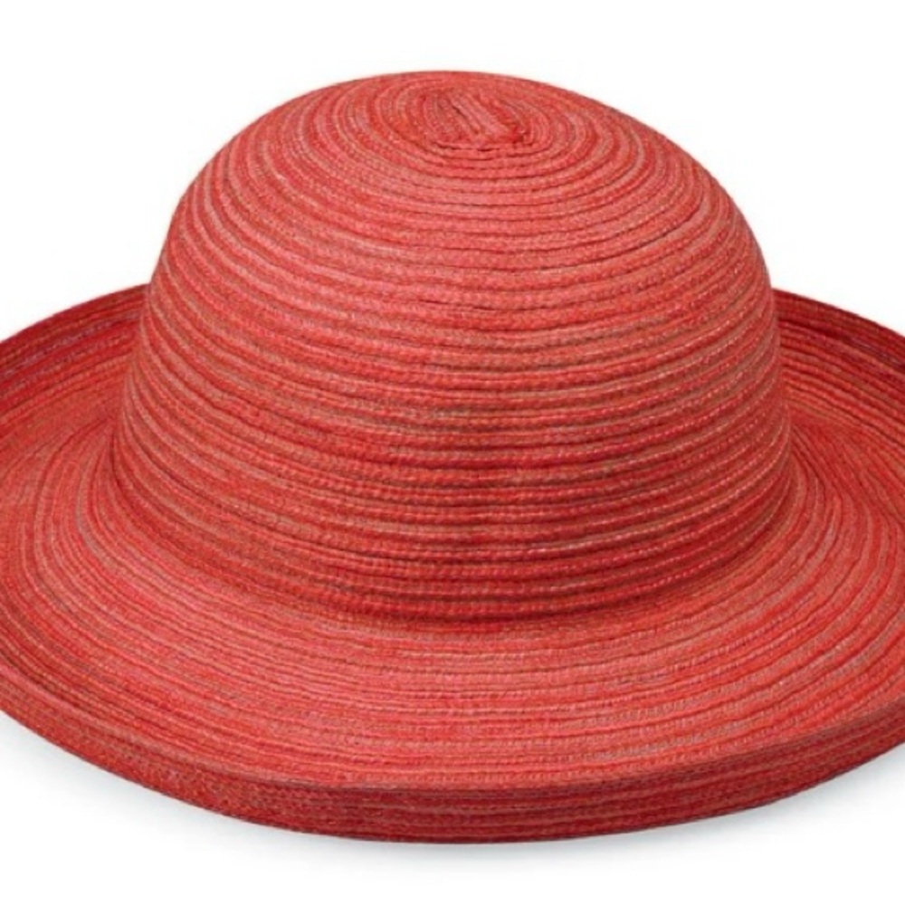Red Wide-Brimmed Sun Hat with Classic Design